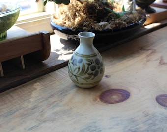 Vintage Matte Glaze Hand Painted Ceramic Pottery Vase