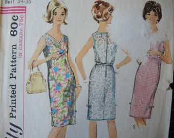 vintage 1960s Simplicity sewing pattern 5504 misses sleeveless shift dress size 14-16