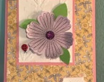 Purple and Pink Greeting Card