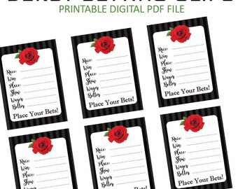 Kentucky Derby Betting - Betting - Kentucky Derby Party - Kentucky Derby - Betting Cards - Betting Slips - Derby - Kentucky - Printable