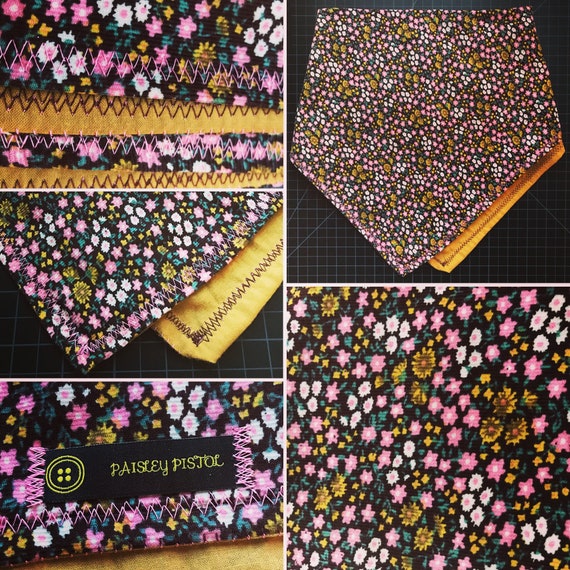 READY TO SHIP-Retro Handmade Bandana-Floral Corduroy/Cotton Snapback Bandana-Inspired By Retro/Vintage Nostalgia