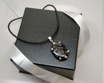 Black onyx Druzy Sterling silver necklace