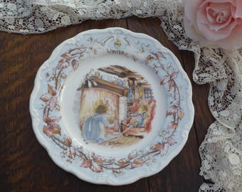 Vintage Royal Doulton Brambly Hedge Winter PLATE 1982, Brambly Hedge Winter Plate, Jill Barklem Brambly Hedge Gift Collection