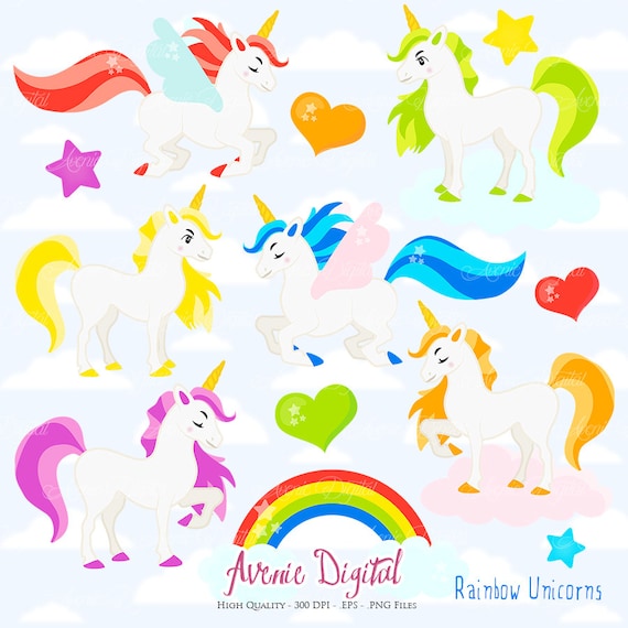 Cute Unicorn Clipart. Scrapbook printable little pony clip art