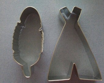 Tribal cookie cutter set ,teepee cookie cutter 4", R feather cookie cutter,4", bachelorette cookie cutter. boho tepee