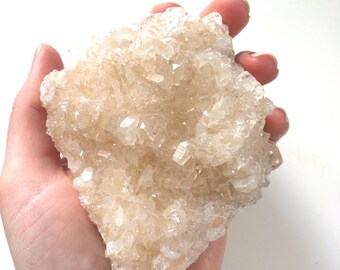 Apophyllite Stilbite peach cluster crystal points 3''