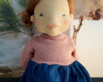 Waldorf doll - 40 cm "Ylvi" - Waldorf doll, Waldorf inspired doll, Steiner doll, natural doll, felt sculpture, organic
