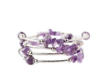 Amethyst Wrap Bracelet