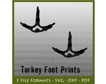 Digital File Turkey FootPrints Hunting, Turkey Hunting svg, Turkey svg Turkey Hunting Prints Art Files Turkey dxf Turkey Prints svg