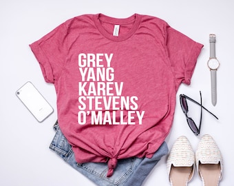 Grey's Anatomy Shirt. Grey Yang Karev Stevens O'Malley Shirt