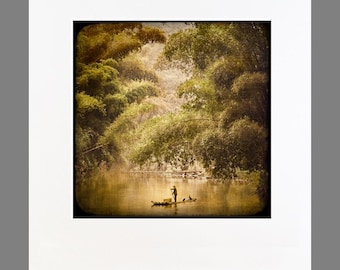 Any image matted to 20x24, ready to frame (Fisherman on the Yulong shown)