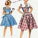ON SALE Vintage 1950s Girls ROCKABILLY Dress w/ Fitted Bodice, Wide Square Neckline and Huge Pockets Simplicity 3292 50s Sewing Pattern Siz