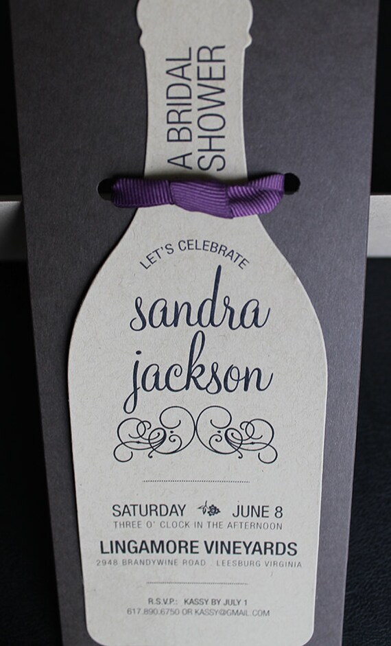 Wine Bottle Invitation Wine Invites Die cut Wine bottle