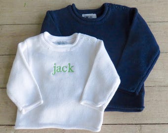 Monogrammed Baby Rollneck Sweater