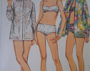 1960s Simplicity 7645 Misses Bathing Suit Robe Vintage Pattern, size 10