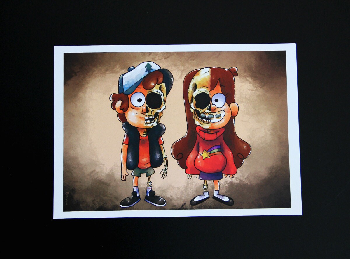 Gravity Falls Dipper Mabel Skull Print Poster Yorogato