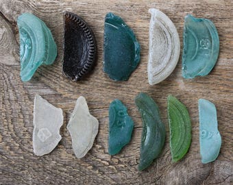 11 pcs Sea glass bottle seaglass bottle sea glass bottom bottle something blue for bride summer wedding ideas wedding favors for guests