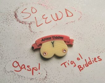 Anime Tiddies Pin - Avaliable in Chocolate and Vanilla Colors
