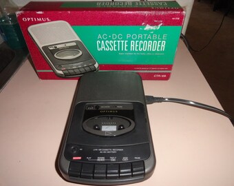 Vintage cassette tape player and recorder with box-cassette tape-vintage tape- vintage gift- music lover gift--