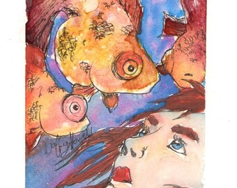 Golden Wishes (Original Watercolor Painting)