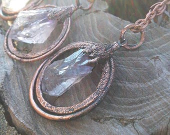 Handmade copper / raw gem / witch ring / post apocalyptic / crust punk / witchy / witchcraft / punk gift / occult / goth / ring / jewelry