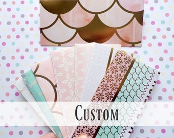 8 Cardstock Budget Envelopes / Money Envelopes / Dave Ramseys Budget Envelope System / Cash Envelopes / Mermaid Nautical /MADE TO ORDER