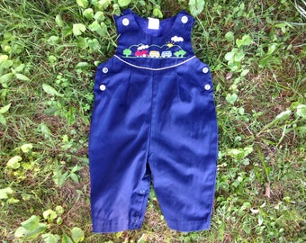Navy Blue Train Romper Jumper