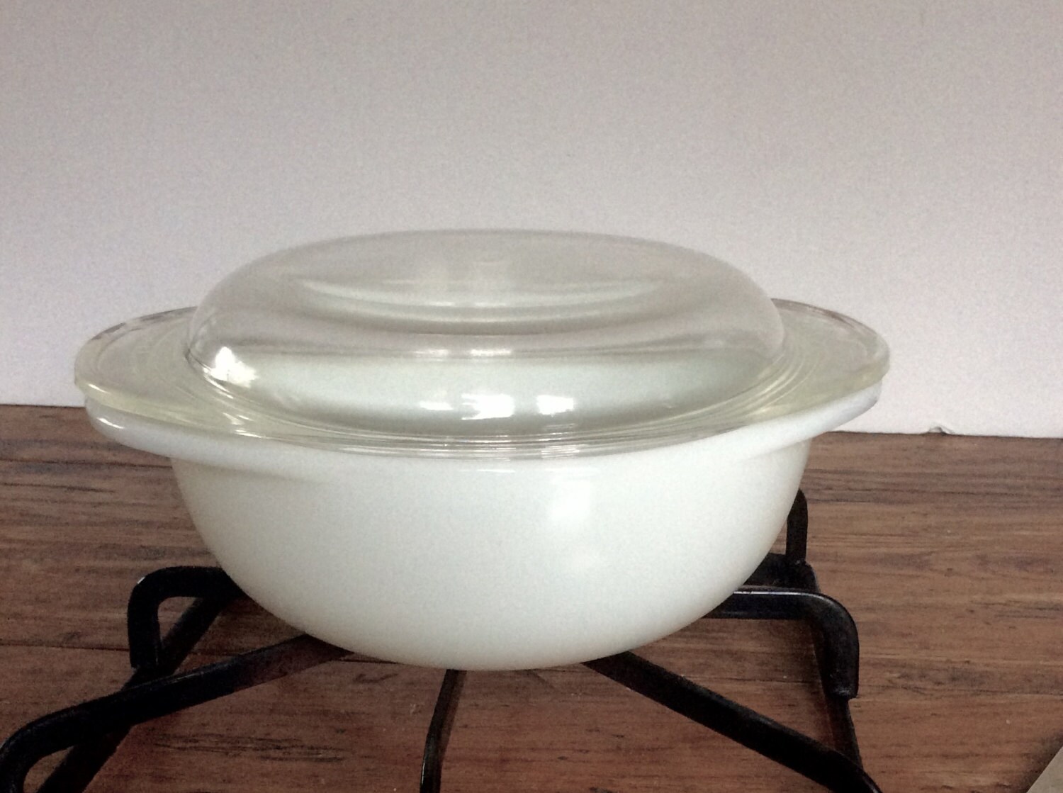 Vintage Pyrex Milk Glass Casserole Dish / Milk Glass Covered