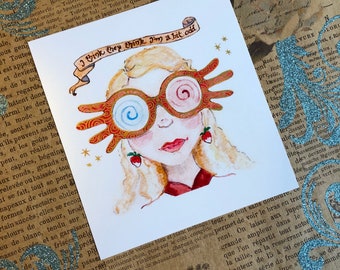 Watercolor Luna Lovegood character print