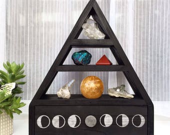 Moon Phase crystal shelf with drawer