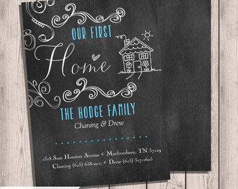 Moving Announcement Custom Our First Home Chalkboard Printable Moving Announcement Custom Our First Home Chalkboard Printable