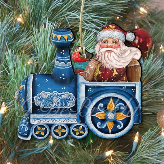 Santa on a Train Christmas Ornament Holiday Tree Decoration