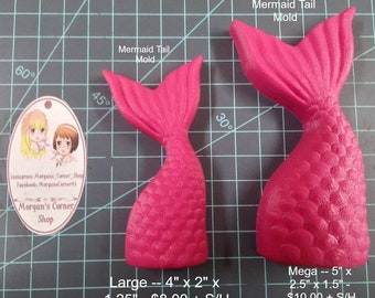 Mermaid Tail Plastic Mold or Silicone mold, bath bomb mold, soap mold, mermaid mold, resin mold, tail mold, fantasy mold, party favor, mould