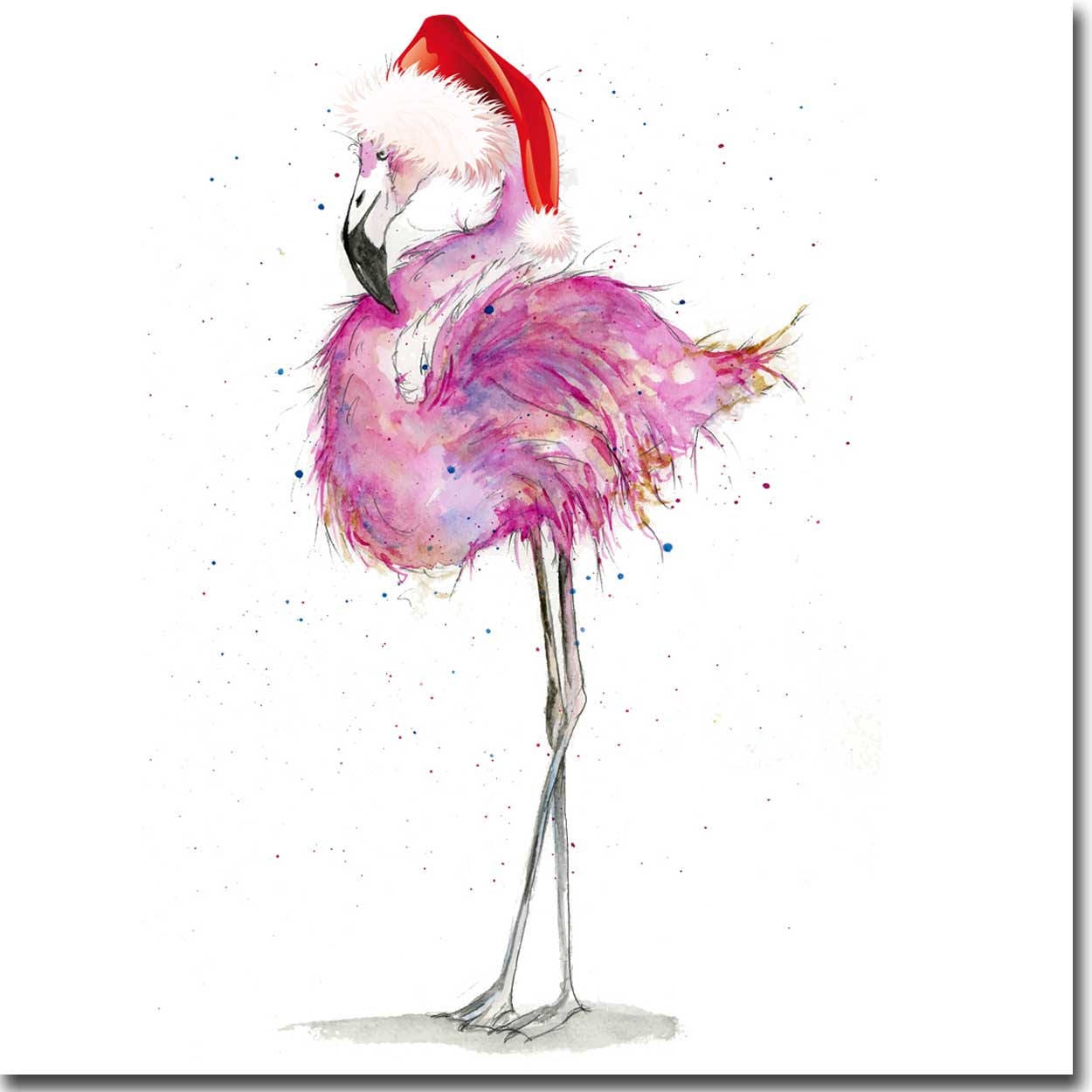 Flamingo Christmas Card Pink Flamingo Card Flamingo Holiday