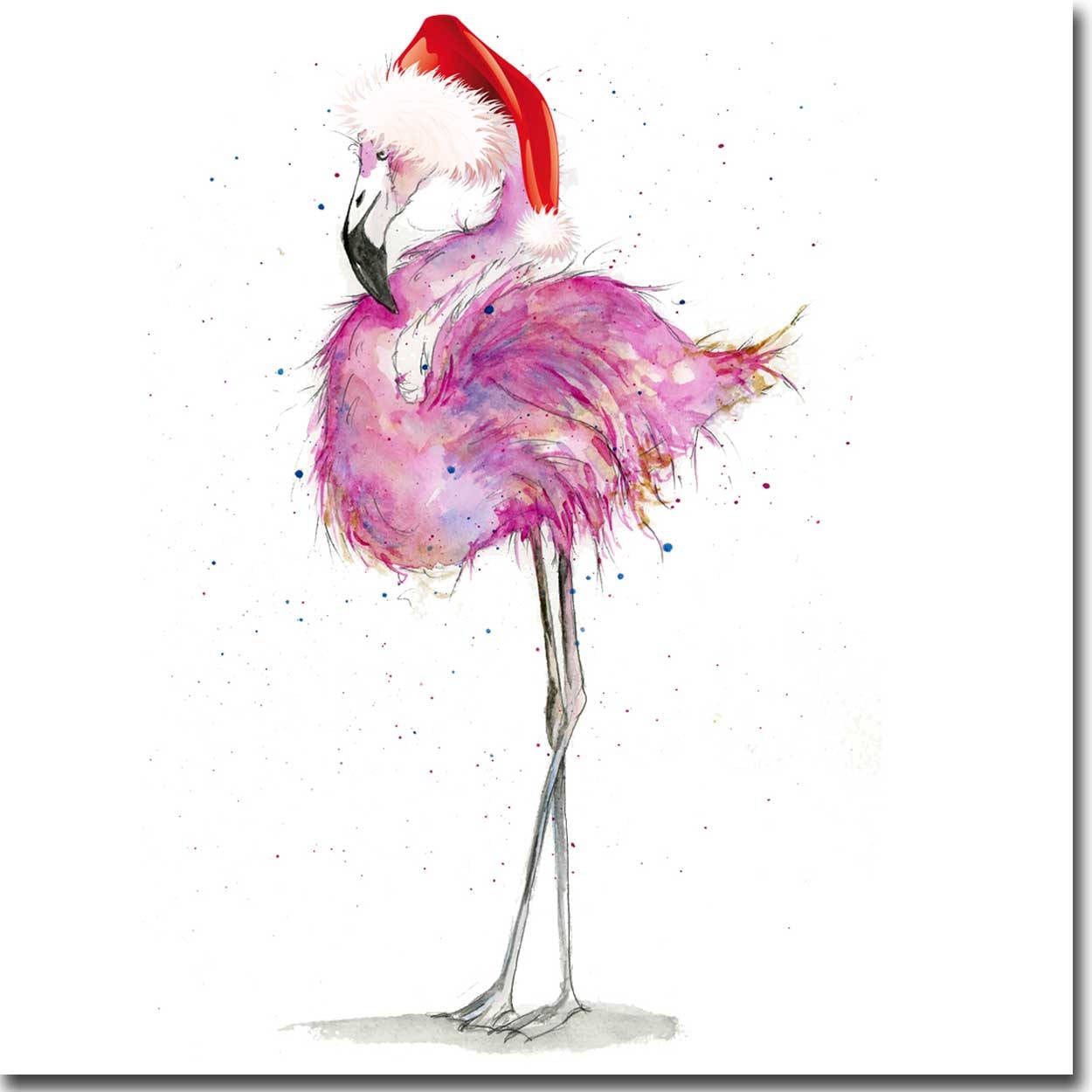 Pink Flamingo Christmas Cards 