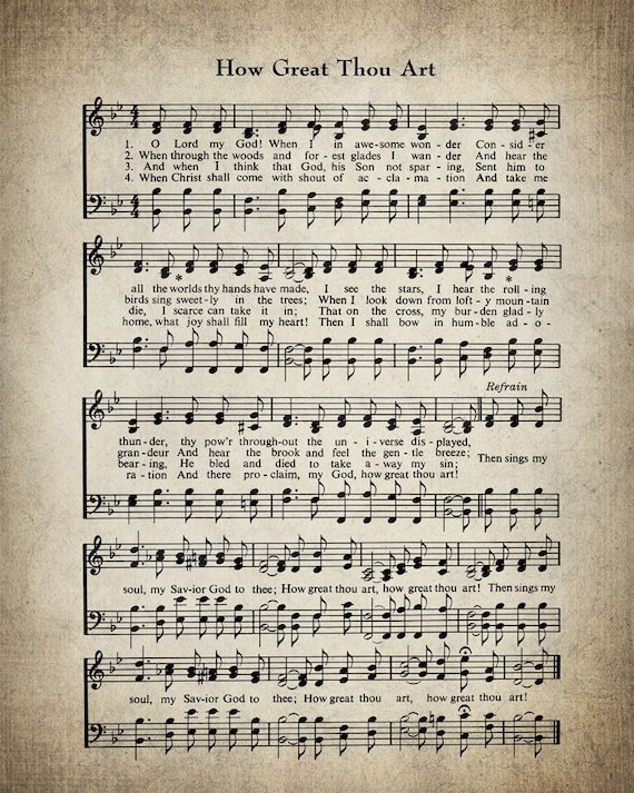 How Great Thou Art Sing Hymn Lyrics Sheet Music Art Hymn