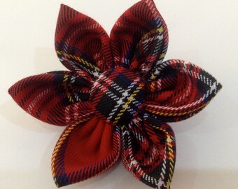 Scottish Tartan Fabric Brooch
