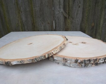 13-14 inch Large Birch Wood Slice, 13"-14" wood slice,large wood slab,wood platter,Rustic Wedding Decor,Cake Stand,Wedding Centerpiece