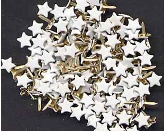 Mini White Star Scrapbooking Brads | Paper Fasteners | Scrapbooking | Cards | Papercrafting