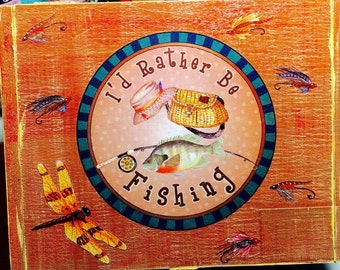 Fishing Decorated Cigar Box