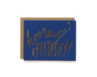 Hooray Birthday - letterpress card