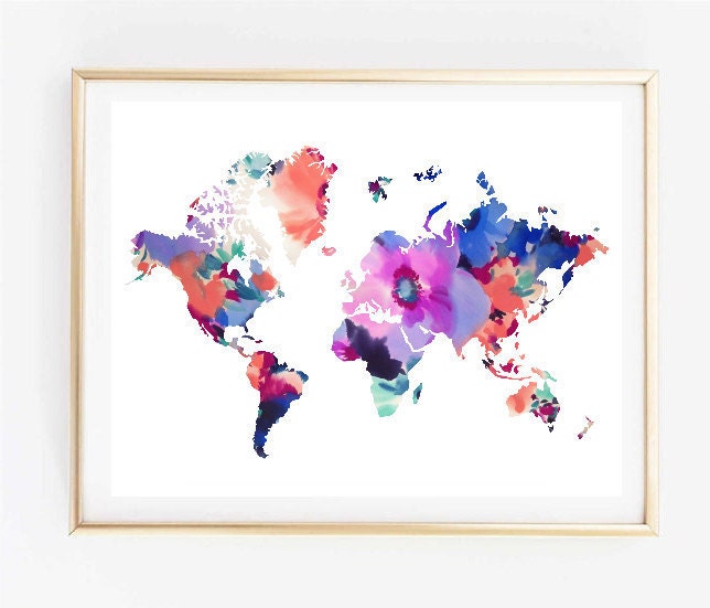 Map Art Floral World Map Painting Map Art Print Tumblr Art Map Art Floral World Map Painting Map Art Print Tumblr Art