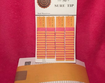 1 Dozen 50 Sure Tip Board Fund Raising Raffle Bingo Pull Tab Jar Raffle Tickets vtg key