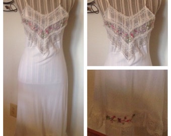 Beautiful Vintage Slip with Floral Design
