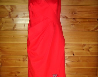 Dress "Queen of hearts" 46 size red Cotton satin