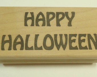Happy Halloween Wood Mounted Rubber Stamp By Stamp Affair