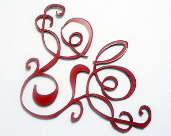 lot 2 arabesques 537 on a red plexiglass