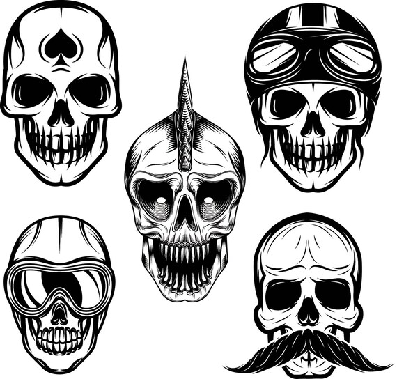 Vector Skulls svg dxf eps jpg Download files Digital