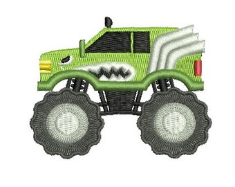 Monster Truck Applique Boy Embroidery Design Machine