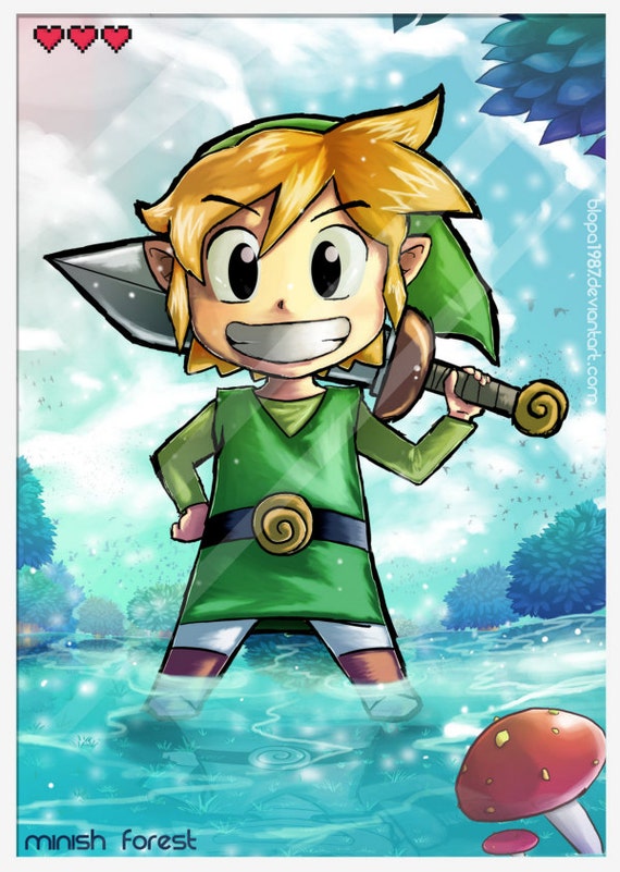 Zelda Link art print